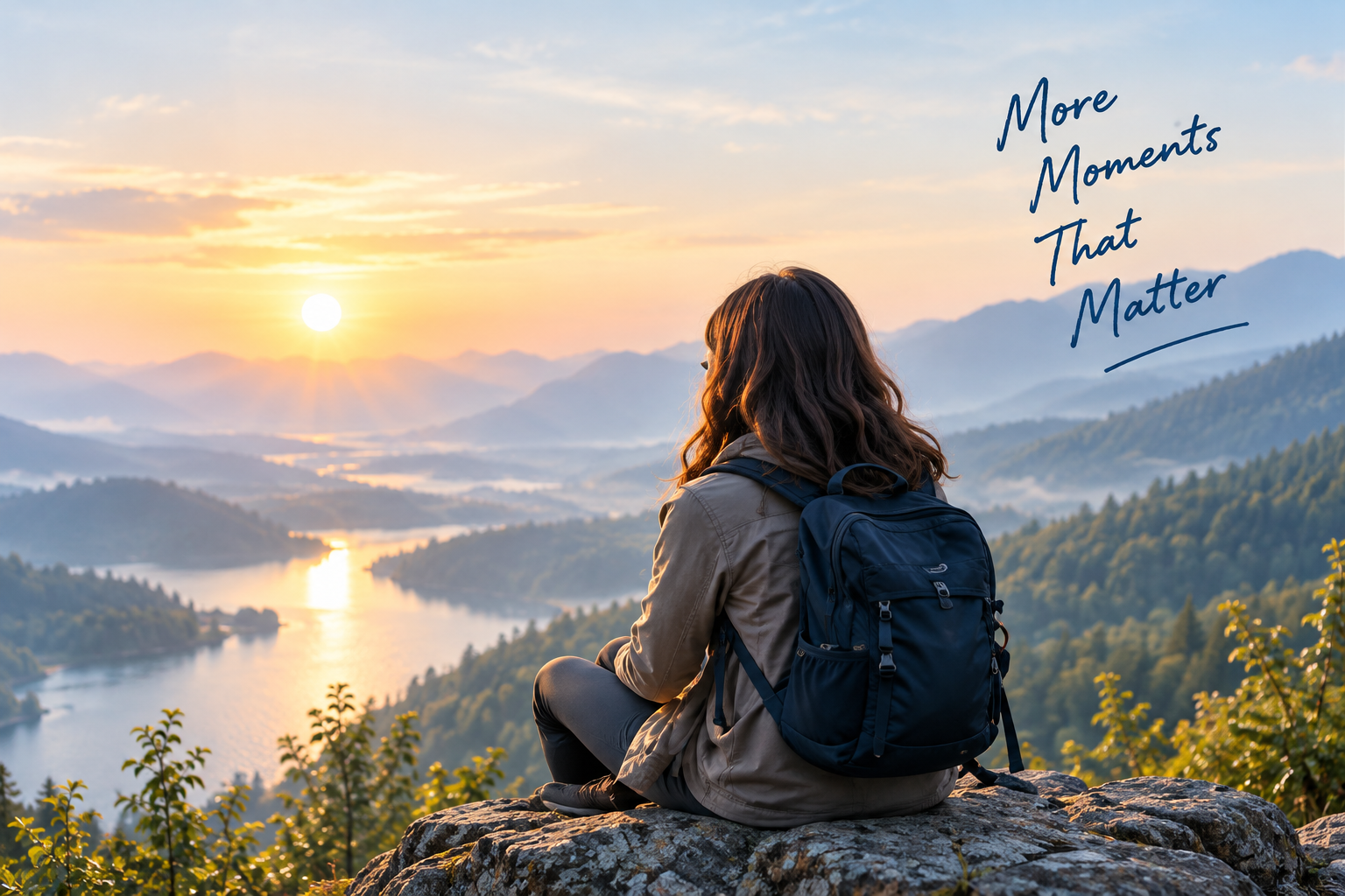 Person taking a break from digital life and enjoying nature