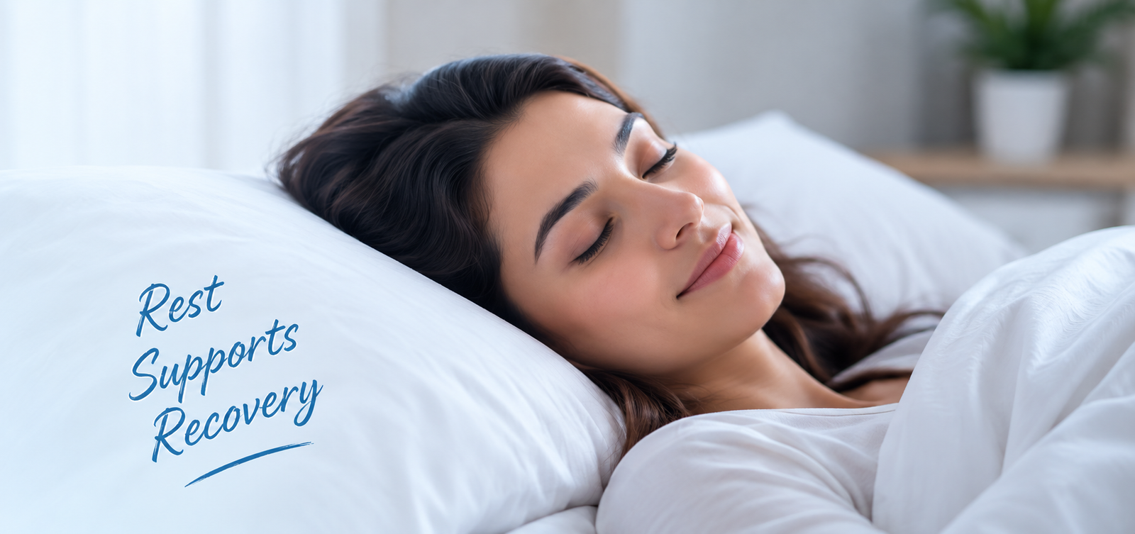 Woman sleeping peacefully during sleep problems care