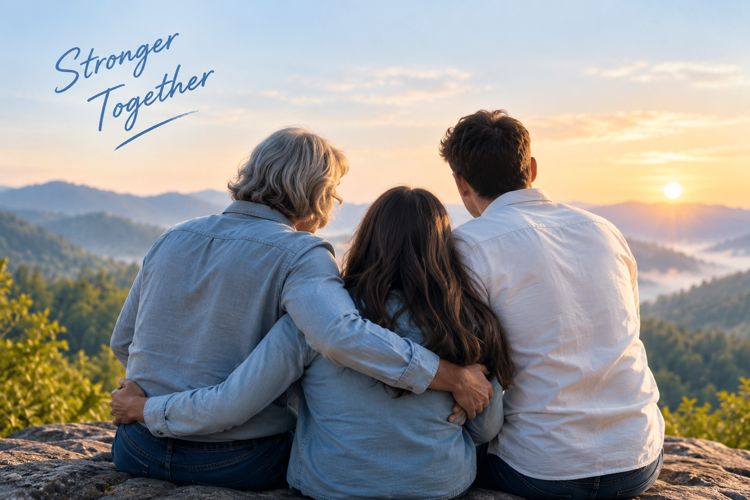 Family supporting each other